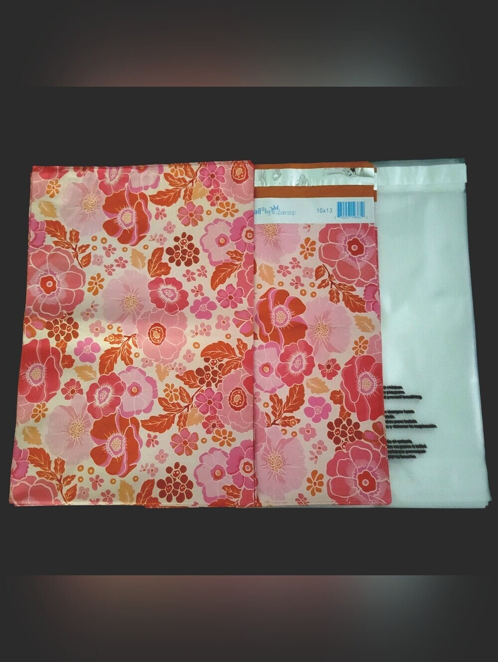 50 pcs - 25 10x13 Fall Floral Poly Mailers & 25 10x13 Self Seal Packing Bags